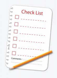 Checklist with pen